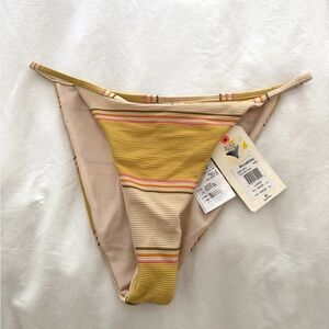 Billabong Yellow Striped High Rise Bikini Bottom BRAND NEW